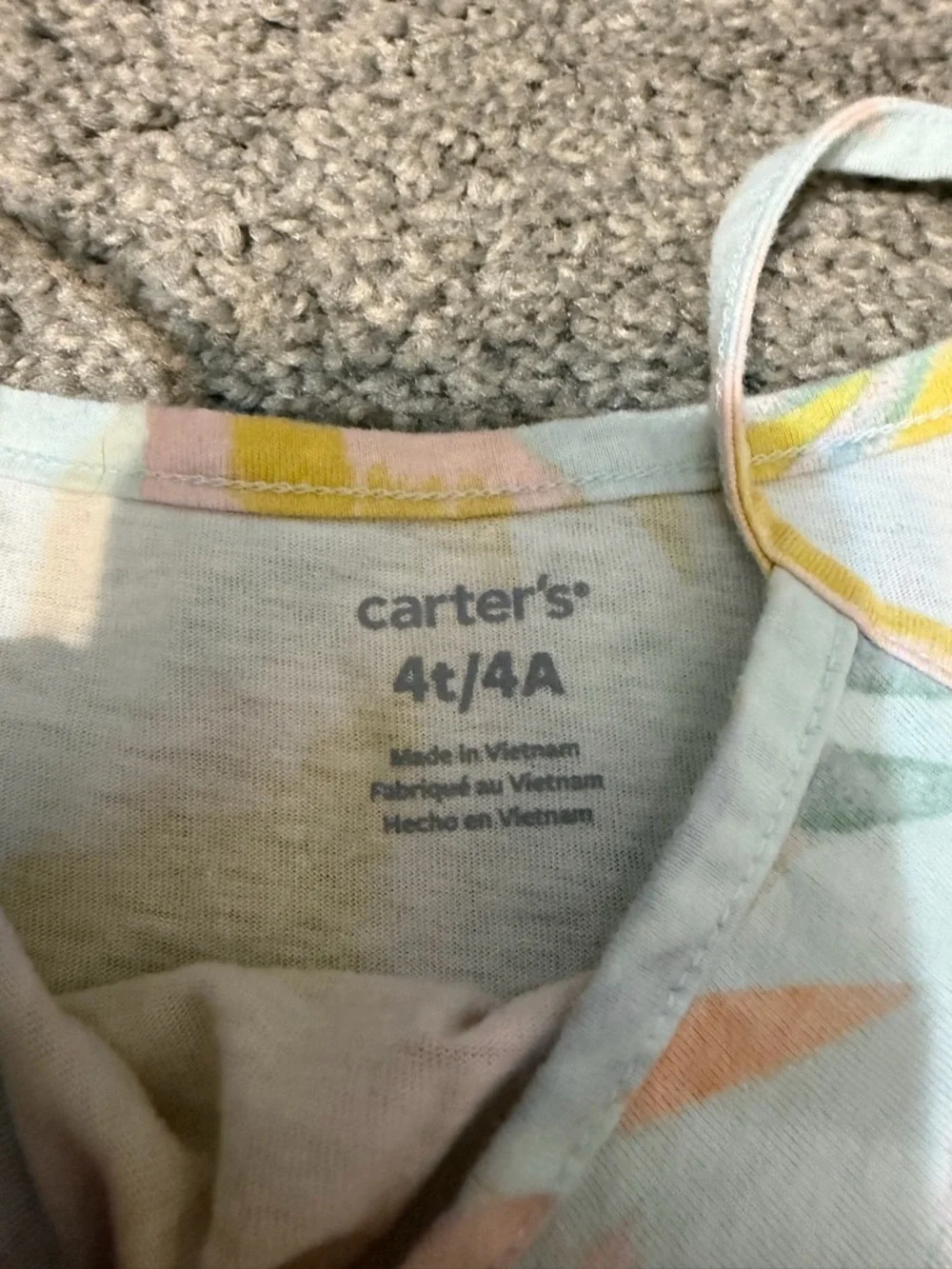 Carter's White Sundress with Yellow and Peach Leaf Print